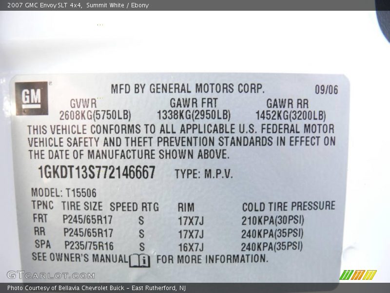 Summit White / Ebony 2007 GMC Envoy SLT 4x4