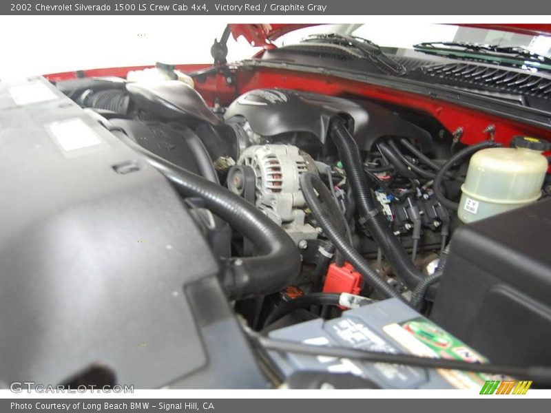 Victory Red / Graphite Gray 2002 Chevrolet Silverado 1500 LS Crew Cab 4x4