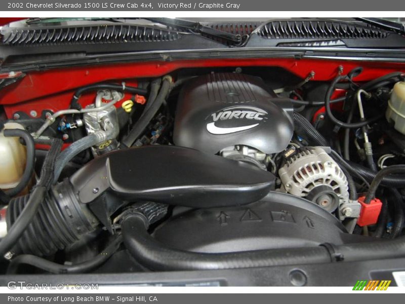 Victory Red / Graphite Gray 2002 Chevrolet Silverado 1500 LS Crew Cab 4x4