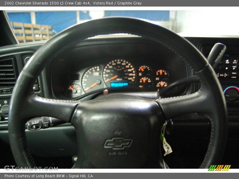 Victory Red / Graphite Gray 2002 Chevrolet Silverado 1500 LS Crew Cab 4x4