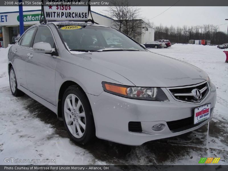 Alabaster Silver Metallic / Quartz Gray 2008 Acura TSX Sedan
