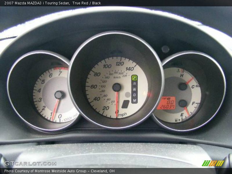 True Red / Black 2007 Mazda MAZDA3 i Touring Sedan