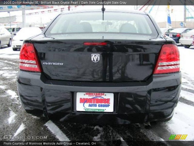 Brilliant Black Crystal Pearl / Dark Slate Gray/Light Slate Gray 2008 Dodge Avenger SE