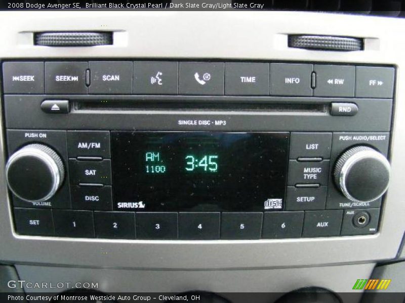 Brilliant Black Crystal Pearl / Dark Slate Gray/Light Slate Gray 2008 Dodge Avenger SE