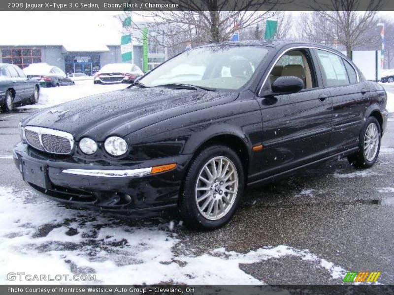 Ebony Black / Champagne 2008 Jaguar X-Type 3.0 Sedan