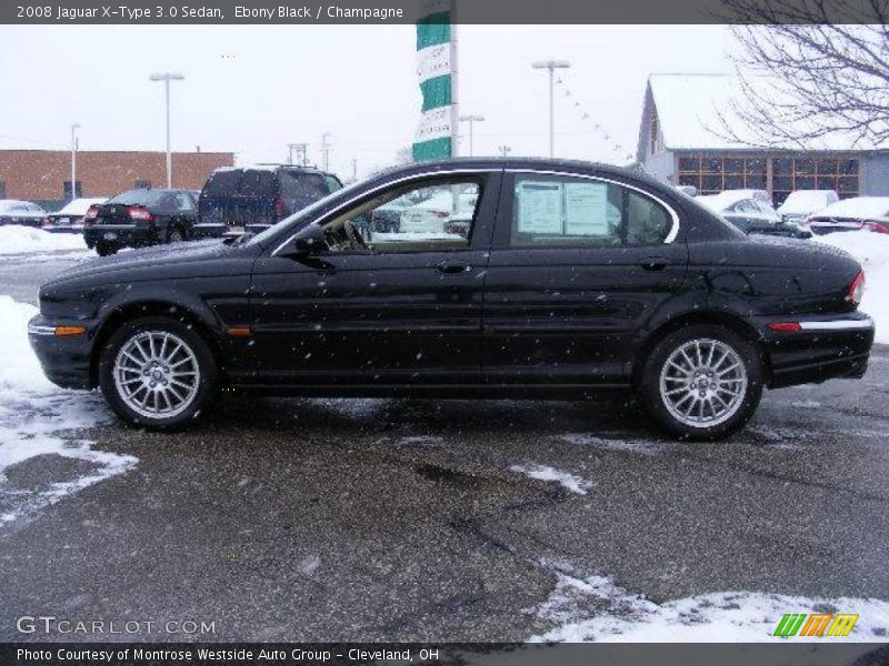 Ebony Black / Champagne 2008 Jaguar X-Type 3.0 Sedan