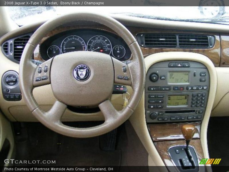 Ebony Black / Champagne 2008 Jaguar X-Type 3.0 Sedan