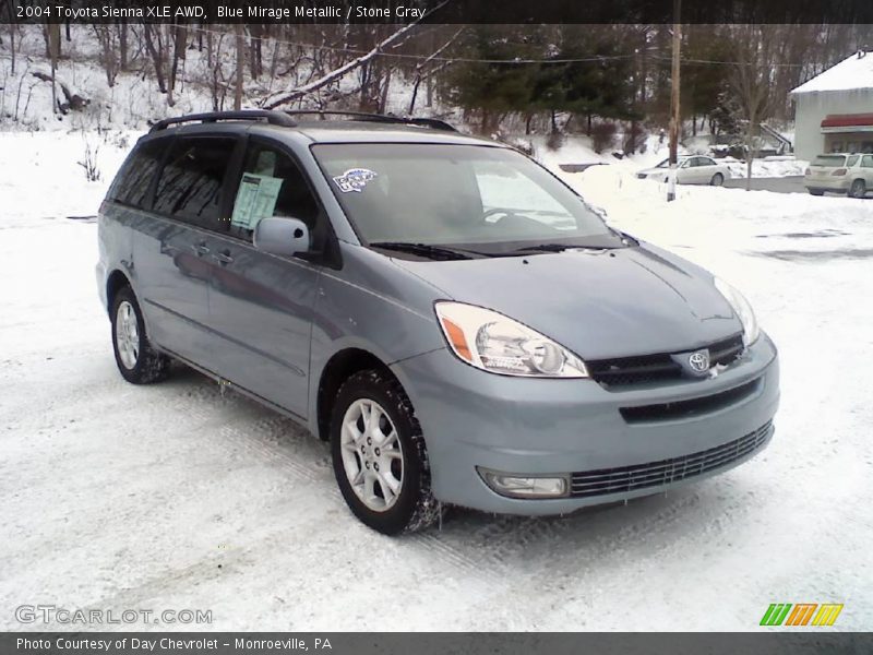 Blue Mirage Metallic / Stone Gray 2004 Toyota Sienna XLE AWD