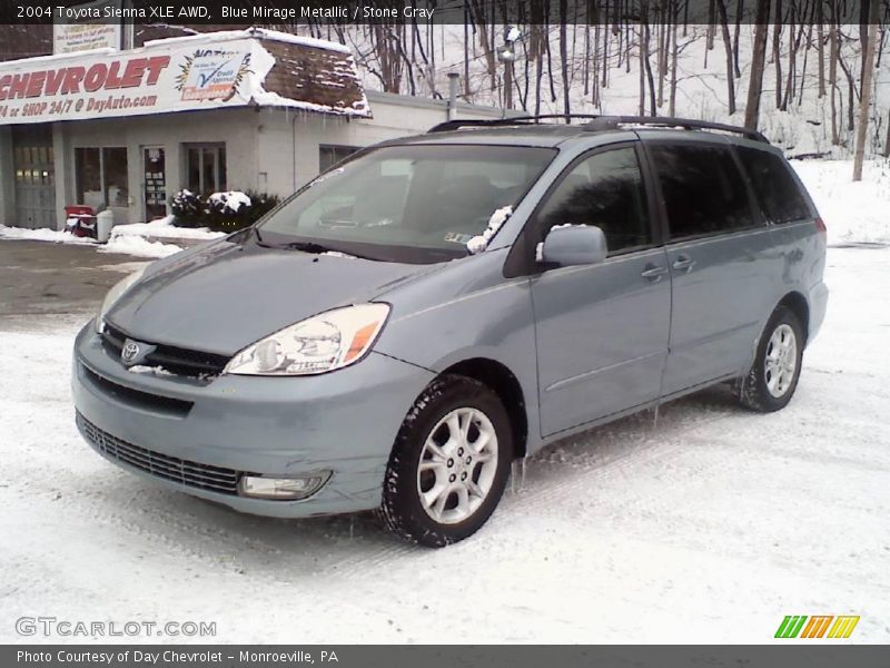 Blue Mirage Metallic / Stone Gray 2004 Toyota Sienna XLE AWD