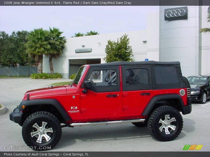 Flame Red / Dark Slate Gray/Med Slate Gray 2008 Jeep Wrangler Unlimited X 4x4