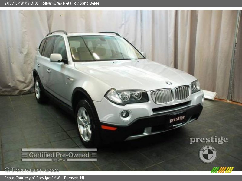 Silver Grey Metallic / Sand Beige 2007 BMW X3 3.0si