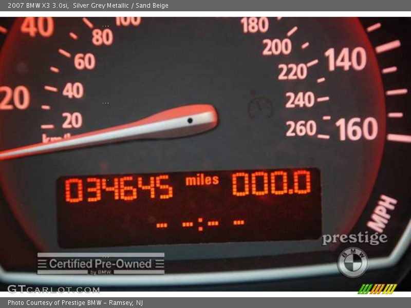 Silver Grey Metallic / Sand Beige 2007 BMW X3 3.0si