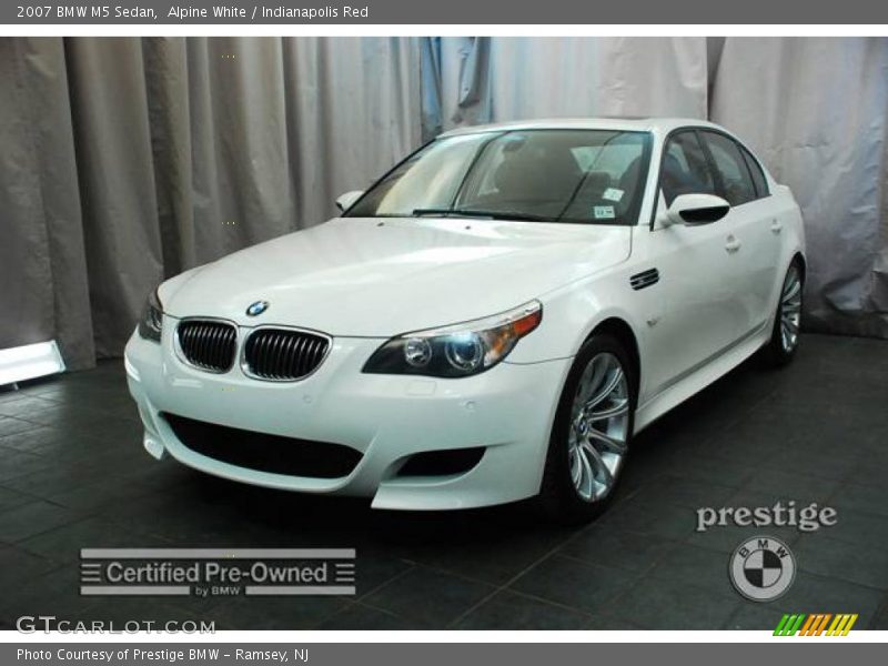 Alpine White / Indianapolis Red 2007 BMW M5 Sedan