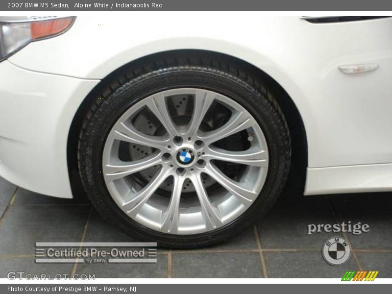 Alpine White / Indianapolis Red 2007 BMW M5 Sedan