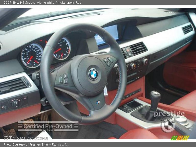 Alpine White / Indianapolis Red 2007 BMW M5 Sedan