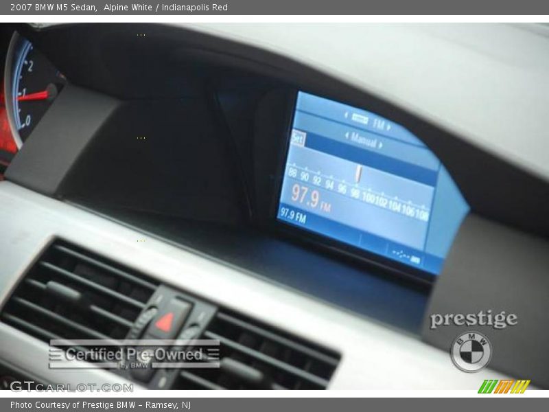 Alpine White / Indianapolis Red 2007 BMW M5 Sedan