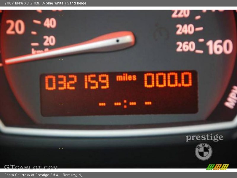 Alpine White / Sand Beige 2007 BMW X3 3.0si