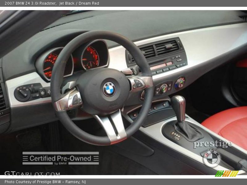 Jet Black / Dream Red 2007 BMW Z4 3.0i Roadster