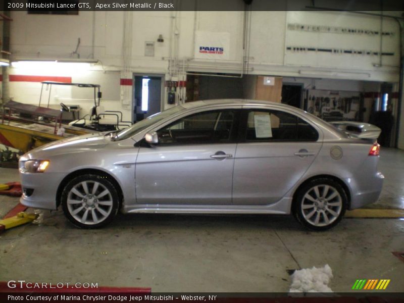 Apex Silver Metallic / Black 2009 Mitsubishi Lancer GTS