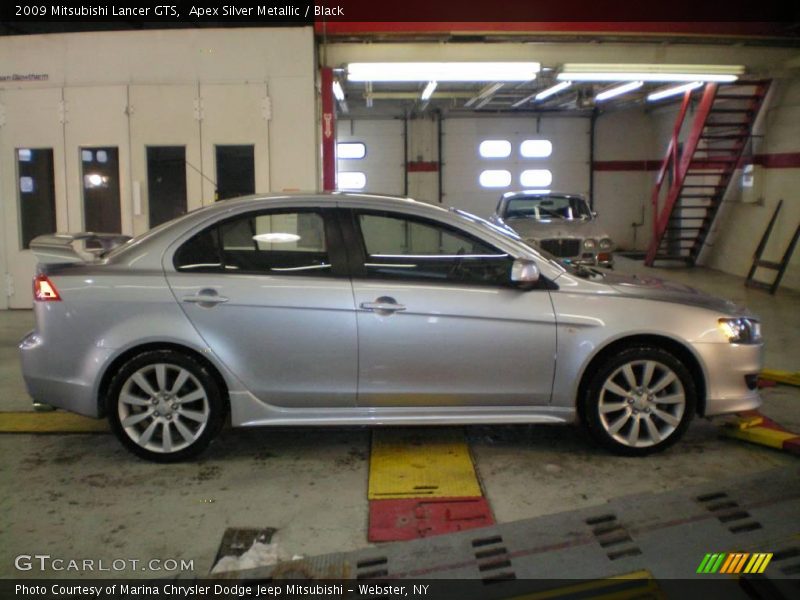 Apex Silver Metallic / Black 2009 Mitsubishi Lancer GTS