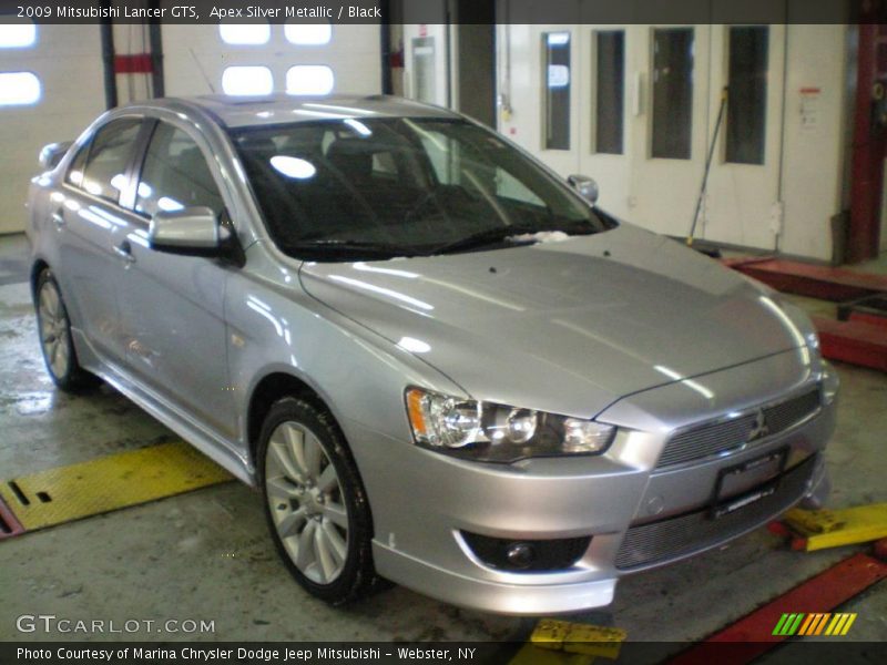 Apex Silver Metallic / Black 2009 Mitsubishi Lancer GTS