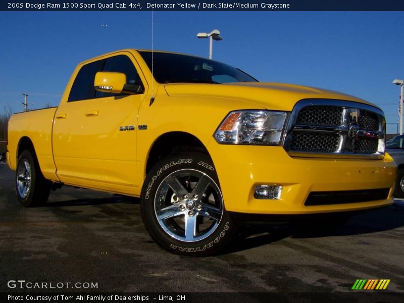 Detonator Yellow / Dark Slate/Medium Graystone 2009 Dodge Ram 1500 Sport Quad Cab 4x4