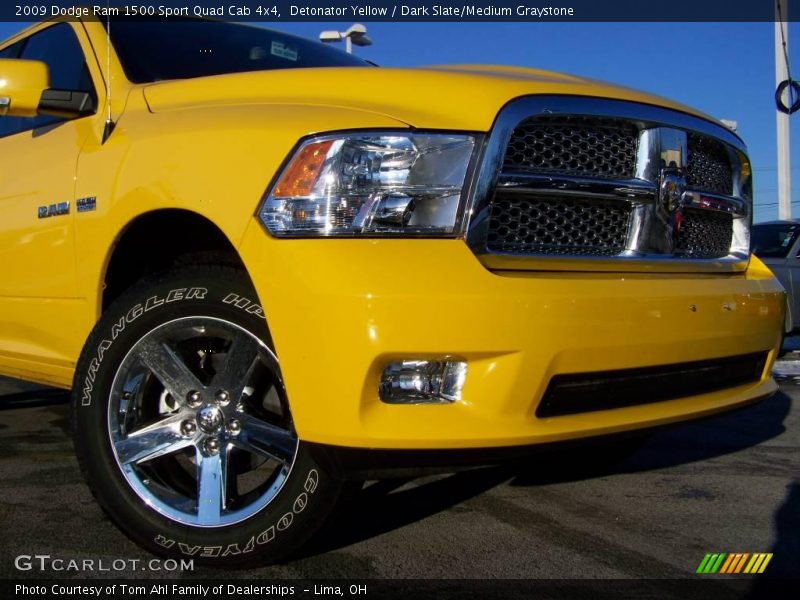 Detonator Yellow / Dark Slate/Medium Graystone 2009 Dodge Ram 1500 Sport Quad Cab 4x4