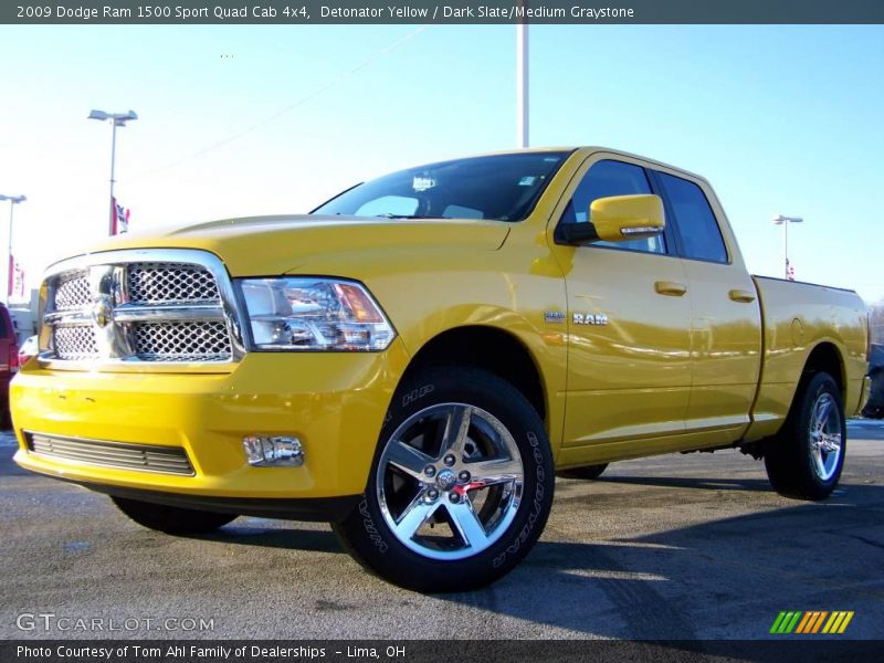 Detonator Yellow / Dark Slate/Medium Graystone 2009 Dodge Ram 1500 Sport Quad Cab 4x4
