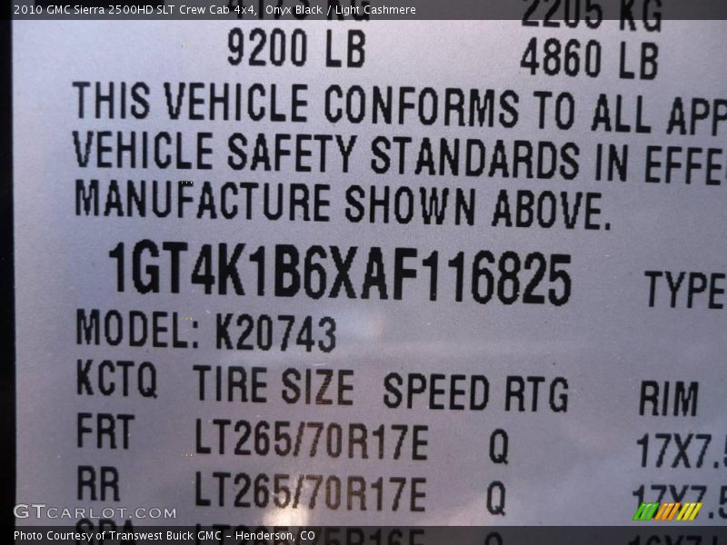 Onyx Black / Light Cashmere 2010 GMC Sierra 2500HD SLT Crew Cab 4x4