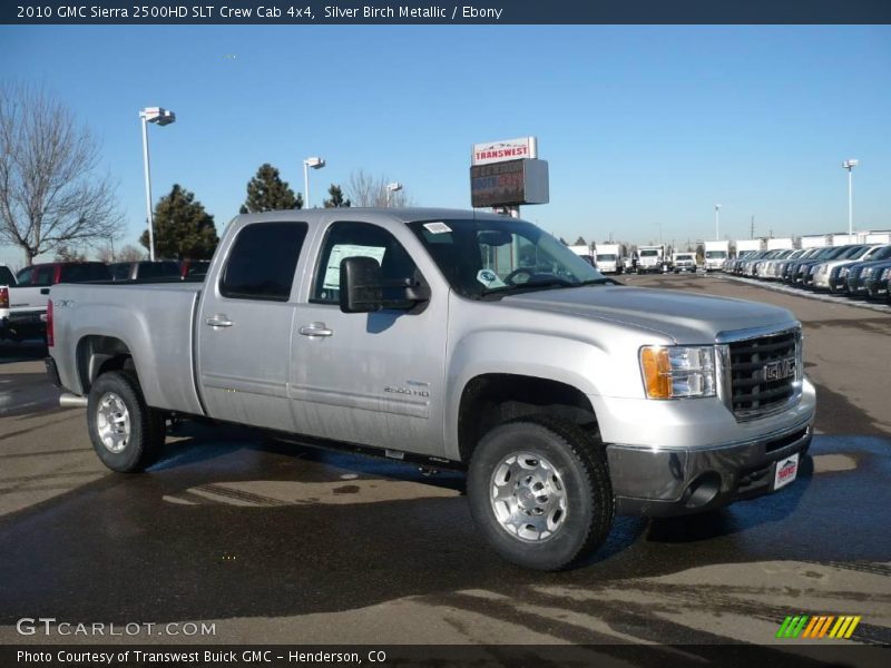 Silver Birch Metallic / Ebony 2010 GMC Sierra 2500HD SLT Crew Cab 4x4