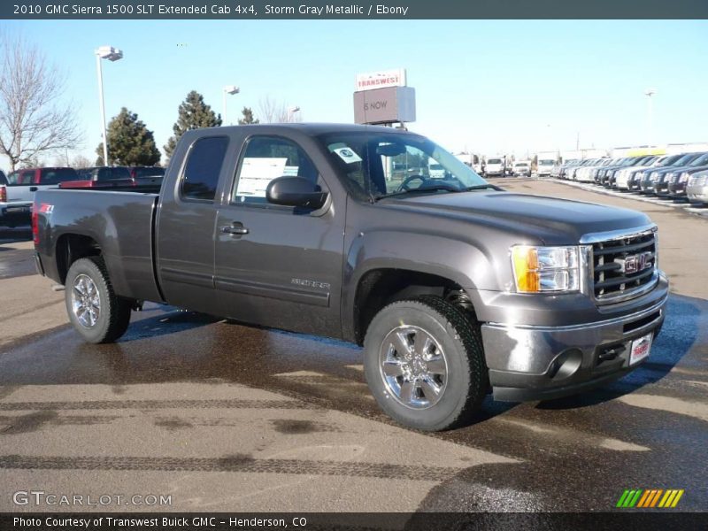 Storm Gray Metallic / Ebony 2010 GMC Sierra 1500 SLT Extended Cab 4x4