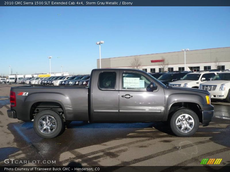 Storm Gray Metallic / Ebony 2010 GMC Sierra 1500 SLT Extended Cab 4x4