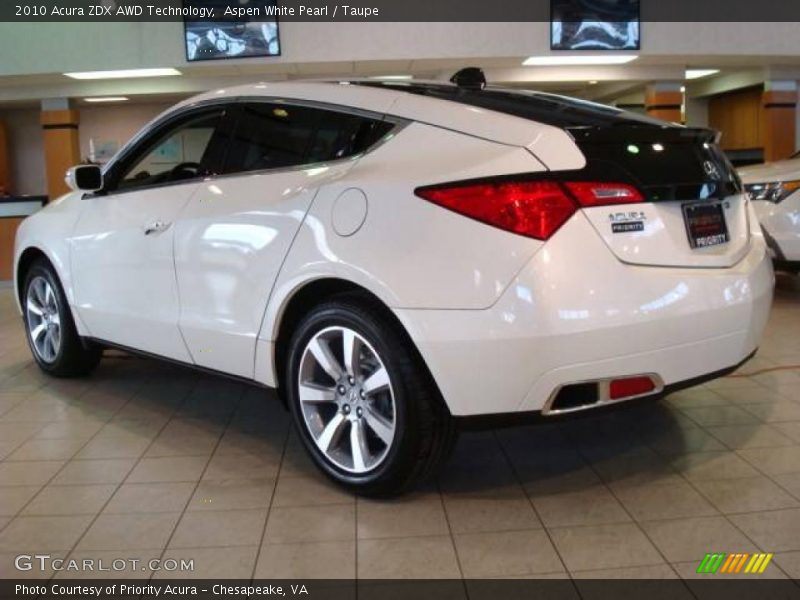 Aspen White Pearl / Taupe 2010 Acura ZDX AWD Technology