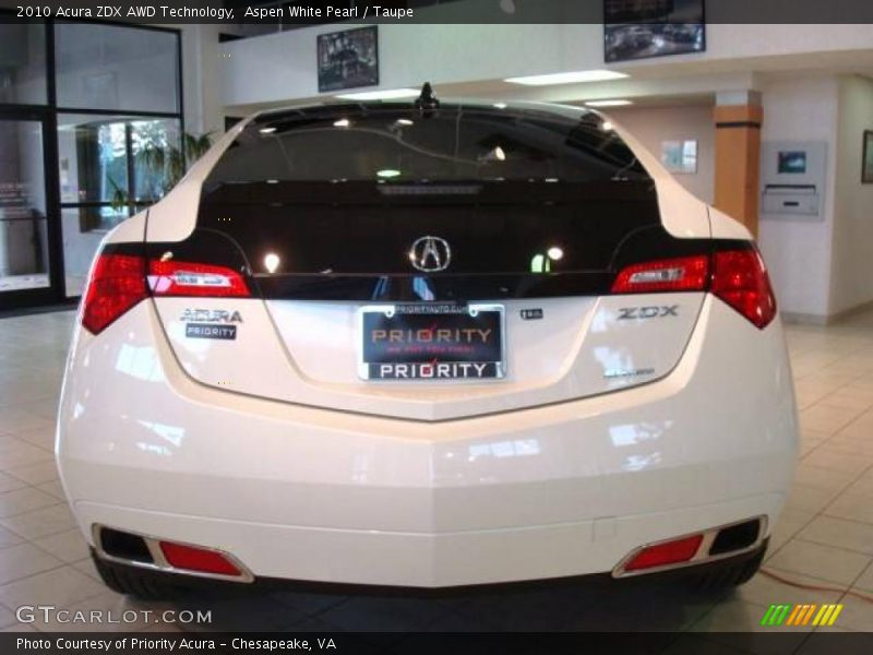 Aspen White Pearl / Taupe 2010 Acura ZDX AWD Technology