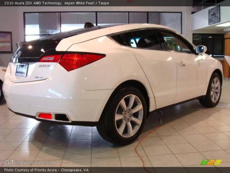 Aspen White Pearl / Taupe 2010 Acura ZDX AWD Technology