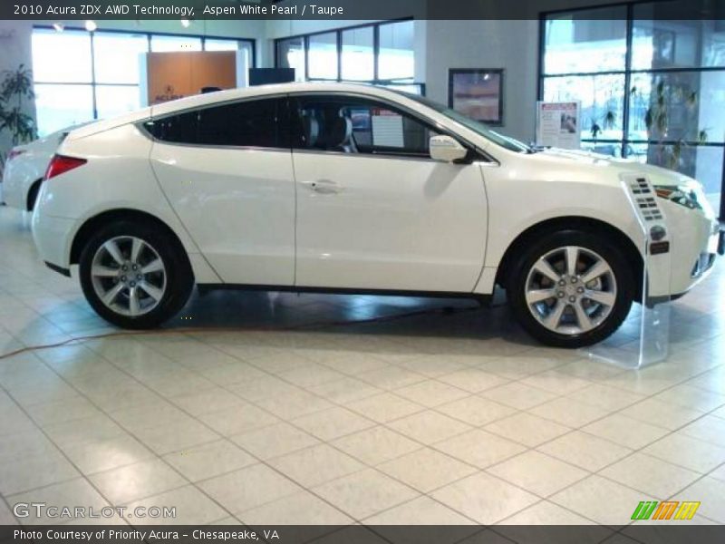 Aspen White Pearl / Taupe 2010 Acura ZDX AWD Technology