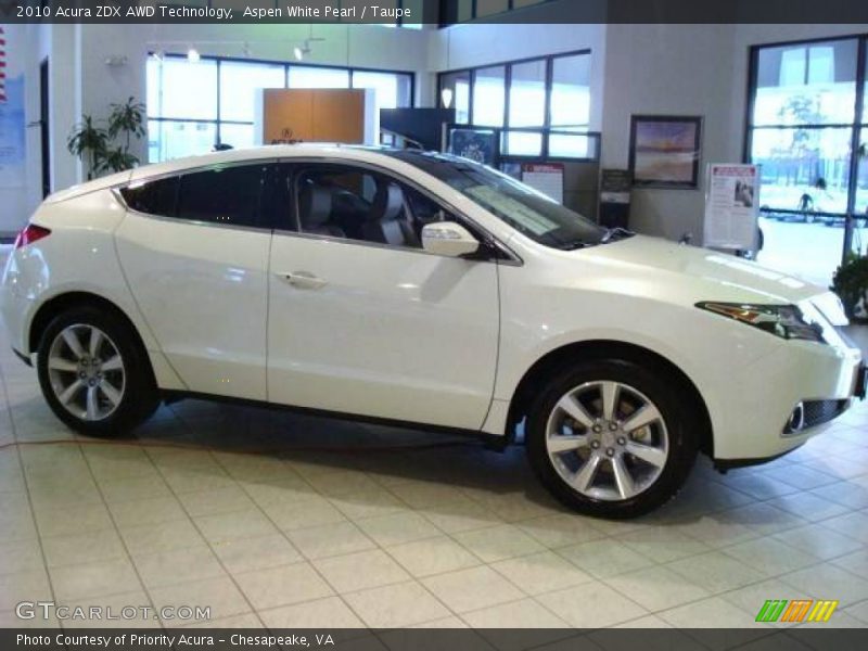 Aspen White Pearl / Taupe 2010 Acura ZDX AWD Technology