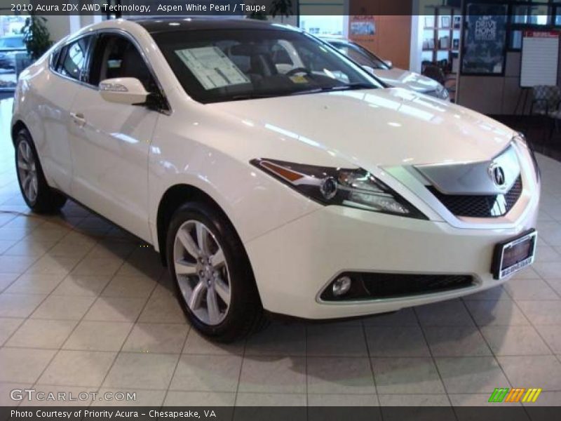 Aspen White Pearl / Taupe 2010 Acura ZDX AWD Technology