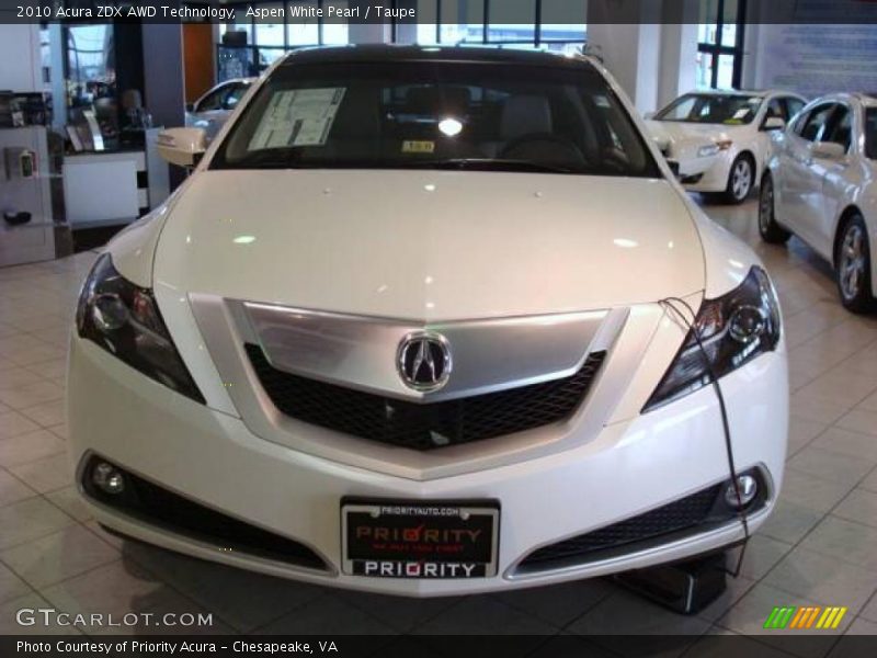 Aspen White Pearl / Taupe 2010 Acura ZDX AWD Technology
