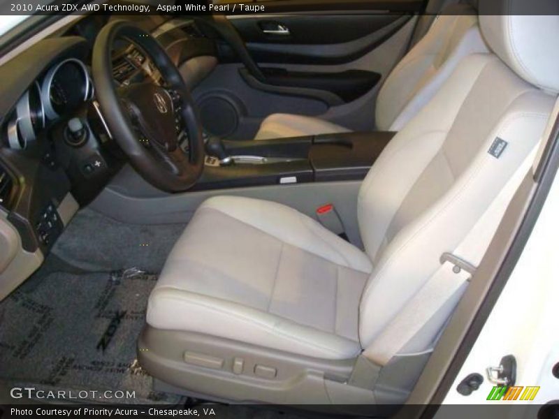 Aspen White Pearl / Taupe 2010 Acura ZDX AWD Technology