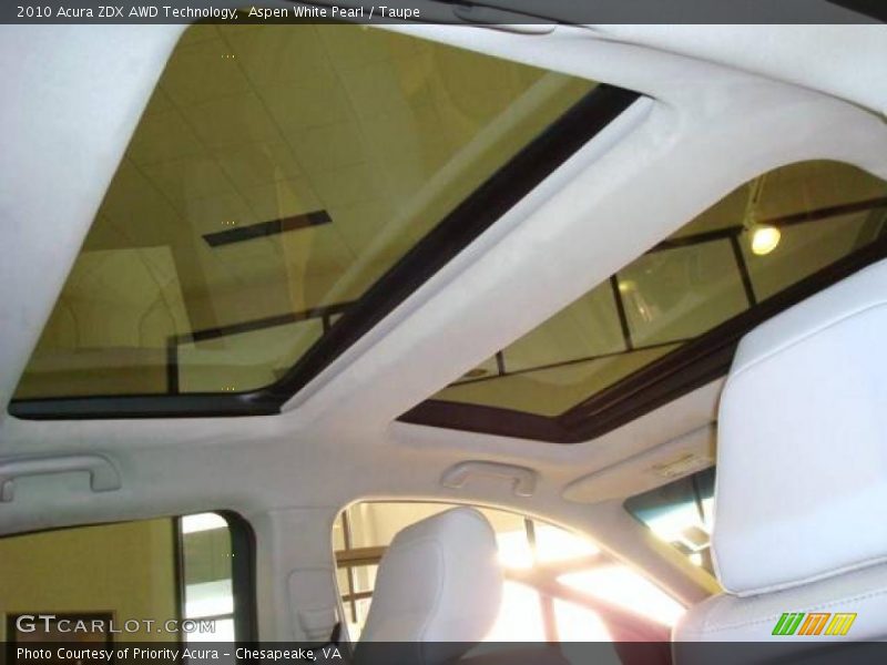 Aspen White Pearl / Taupe 2010 Acura ZDX AWD Technology