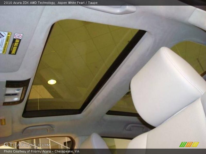 Aspen White Pearl / Taupe 2010 Acura ZDX AWD Technology