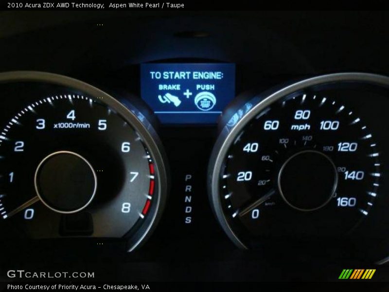Aspen White Pearl / Taupe 2010 Acura ZDX AWD Technology