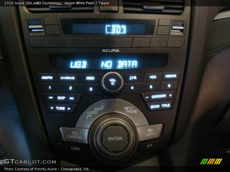 Aspen White Pearl / Taupe 2010 Acura ZDX AWD Technology