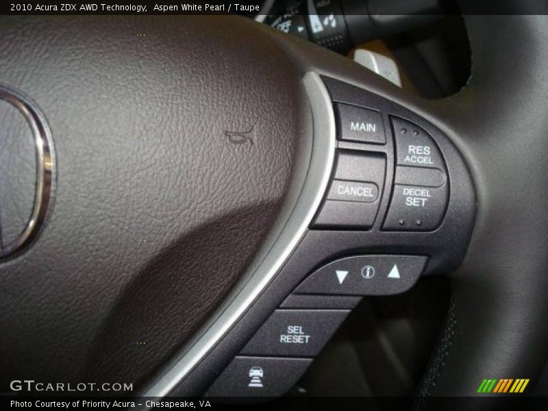 Aspen White Pearl / Taupe 2010 Acura ZDX AWD Technology