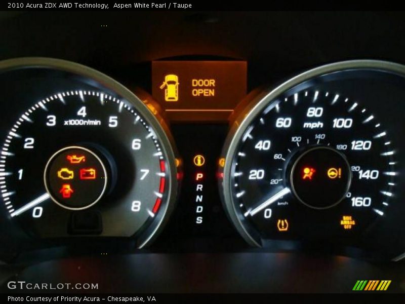 Aspen White Pearl / Taupe 2010 Acura ZDX AWD Technology