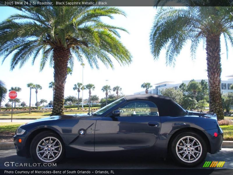Black Sapphire Metallic / Black 2005 BMW Z4 2.5i Roadster