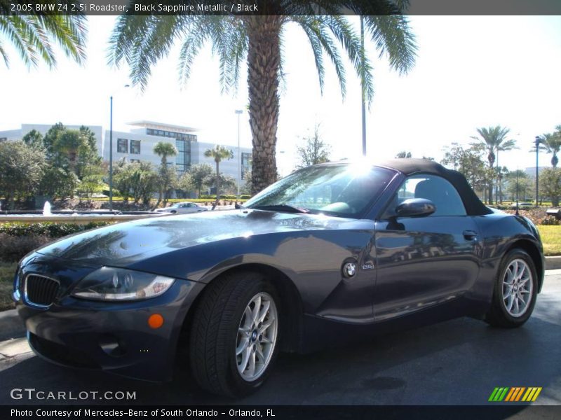 Black Sapphire Metallic / Black 2005 BMW Z4 2.5i Roadster