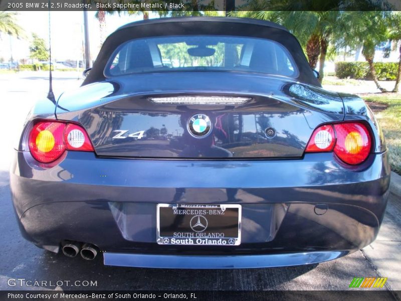 Black Sapphire Metallic / Black 2005 BMW Z4 2.5i Roadster