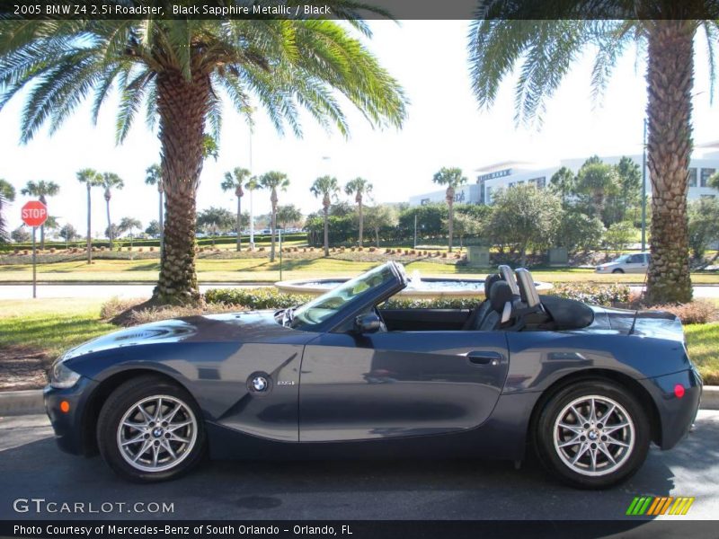 Black Sapphire Metallic / Black 2005 BMW Z4 2.5i Roadster